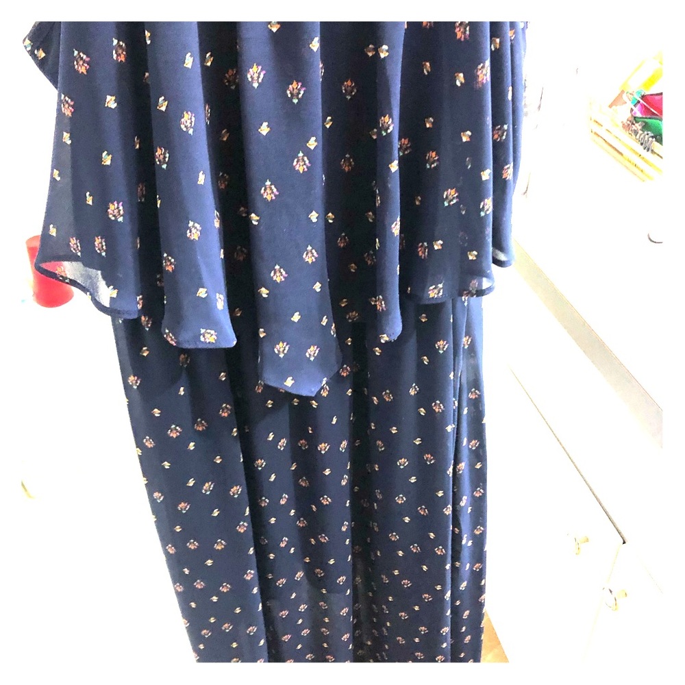 Long maxi navy dress